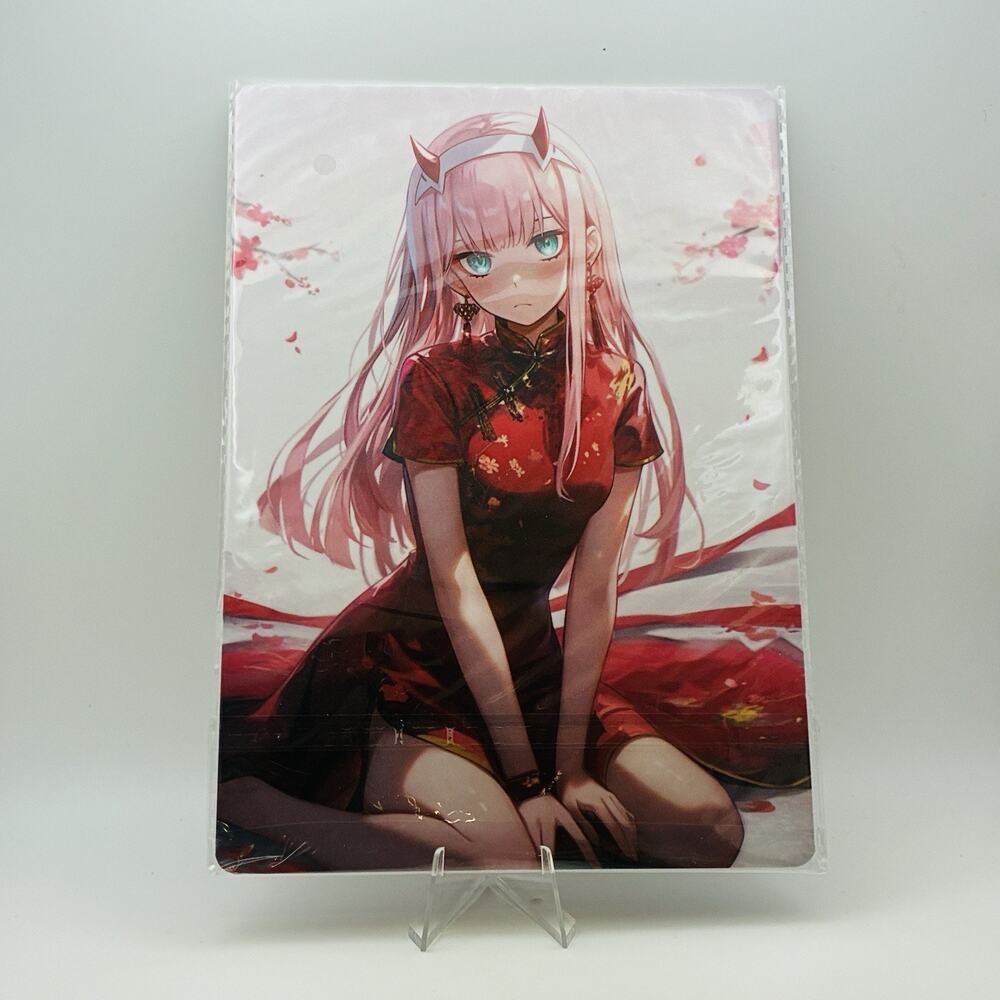 Zero Two Waifu Card โ Darling in the Franxx A5 Board Anime Art